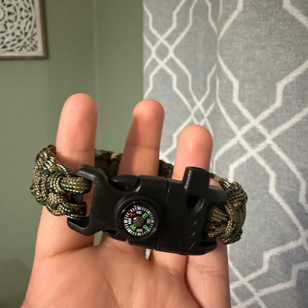Green Camo Compass Bracelet